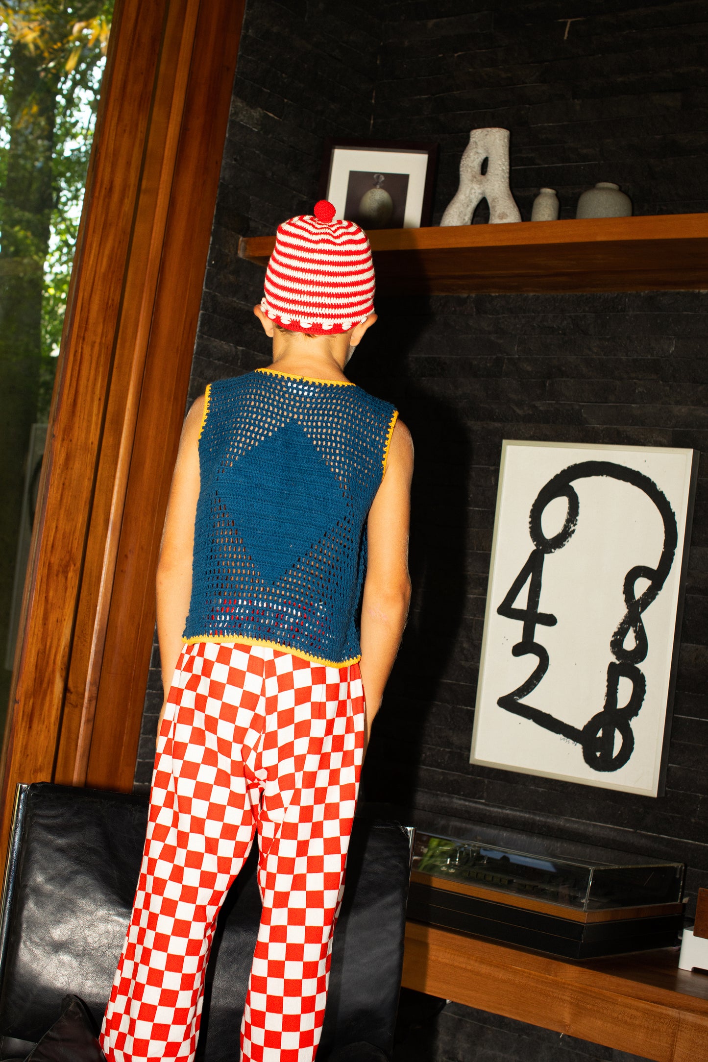 ALOHA DIAMOND CROCHET VEST NAVY - nikasgotsoul