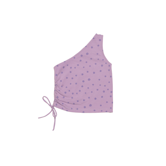 LILY ONE SHOULDER TOP DOT PURPLE