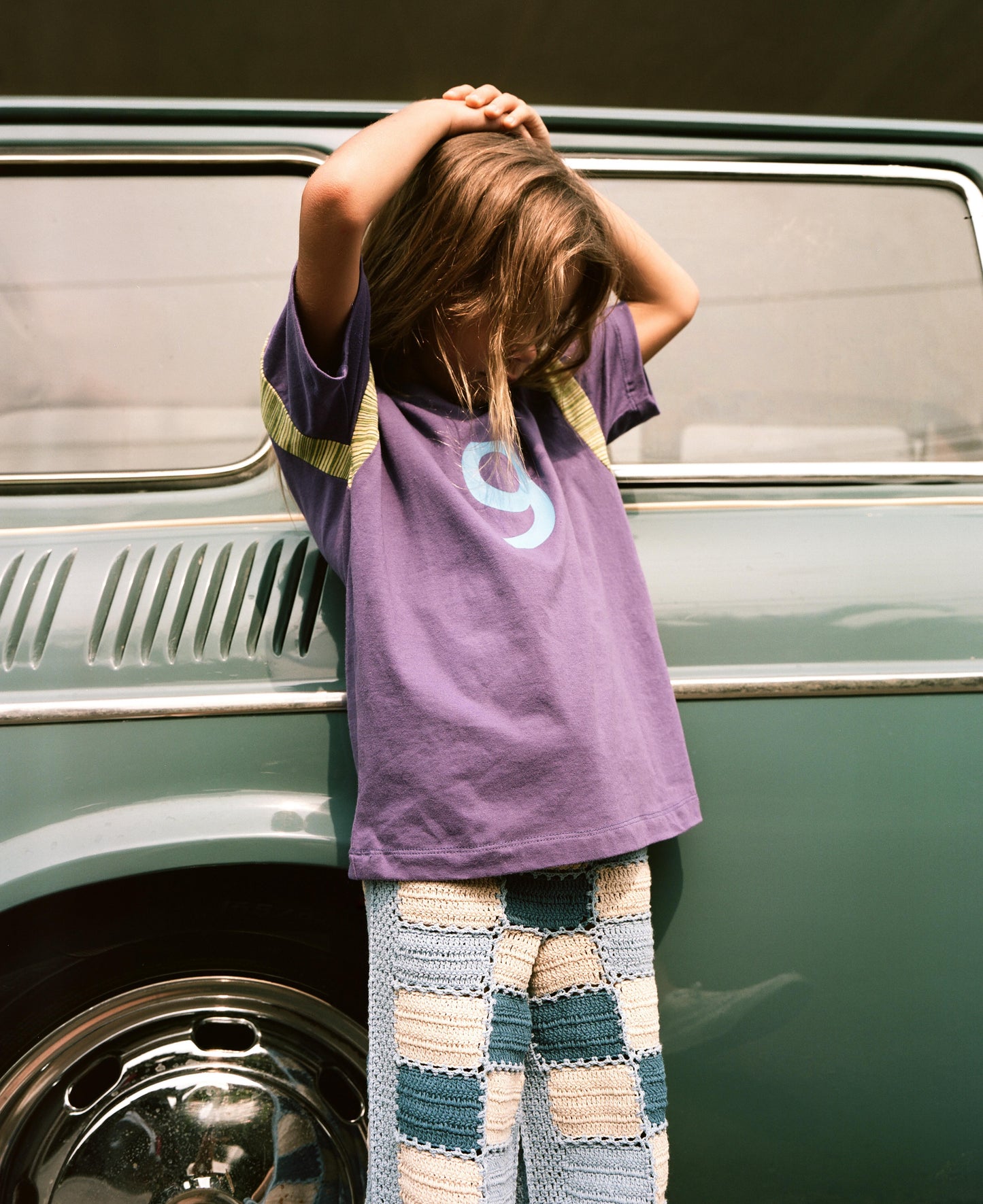 MAGIC PATCH CROCHET PANTS HAND MADE - BLUE - nikasgotsoul