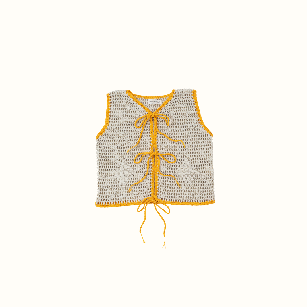 ALOHA DIAMOND CROCHET VEST OFF WHITE - nikasgotsoul