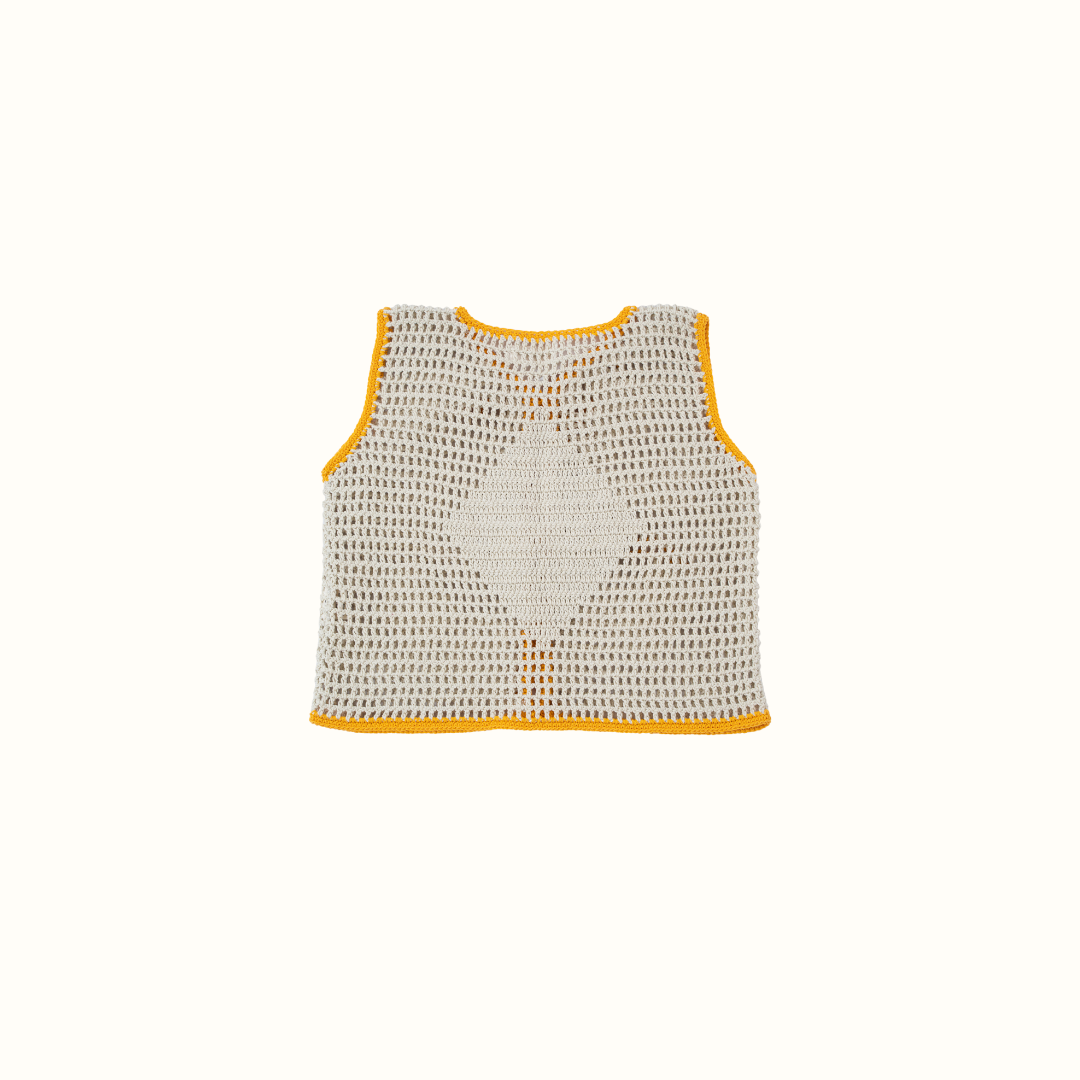 ALOHA DIAMOND CROCHET VEST OFF WHITE - nikasgotsoul
