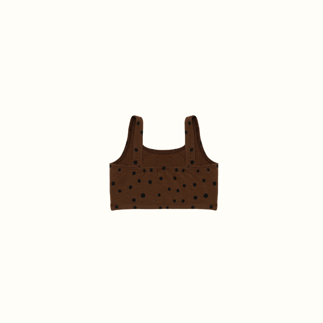 DAISY DOTS CROP TANK TOP BROWN - nikasgotsoul