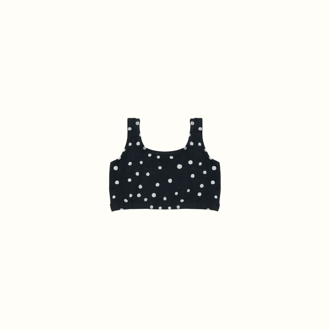 DAISY DOTS CROP TANK TOP NAVY - nikasgotsoul