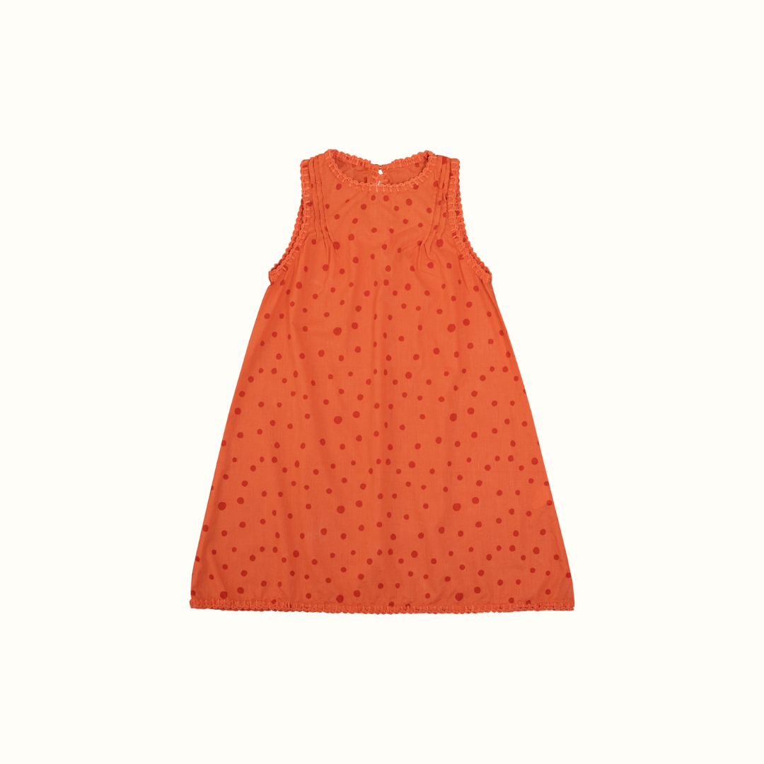 HAZE DOTS CROCHET DETAILED DRESS - TERRACOTTA - nikasgotsoul