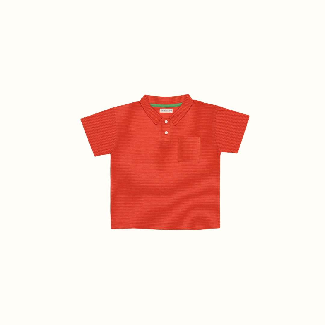 LUCAS POLO STRIPE TOP - STRIPED RED - nikasgotsoul