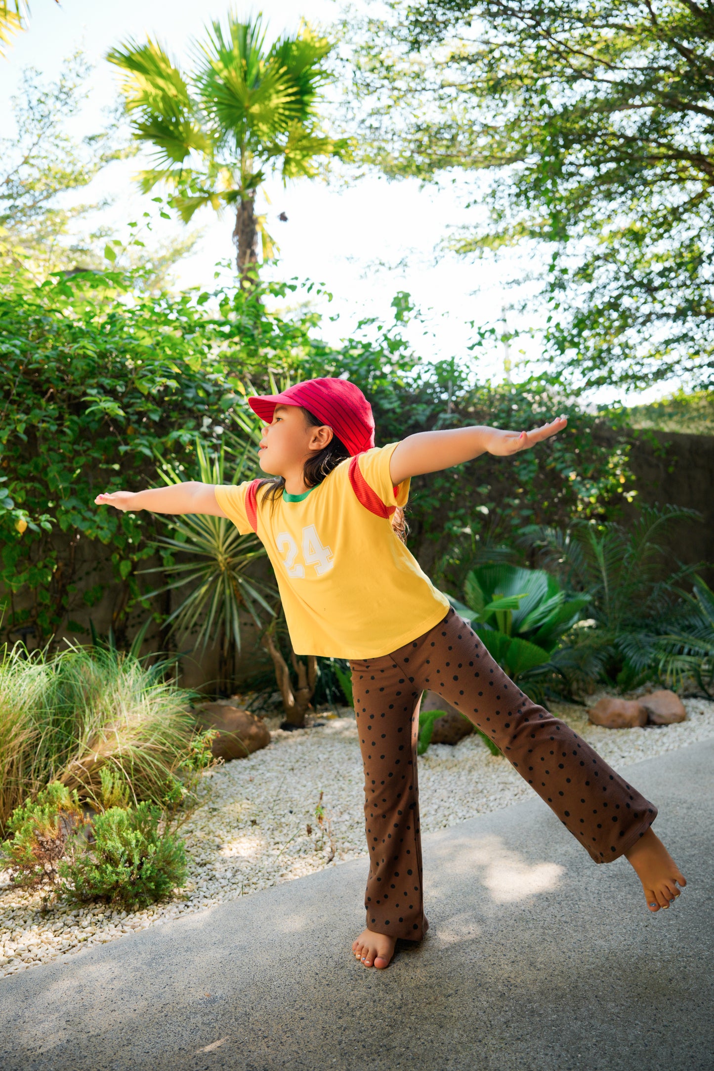 SUNNY DOTS FLARE PANTS BROWN - nikasgotsoul