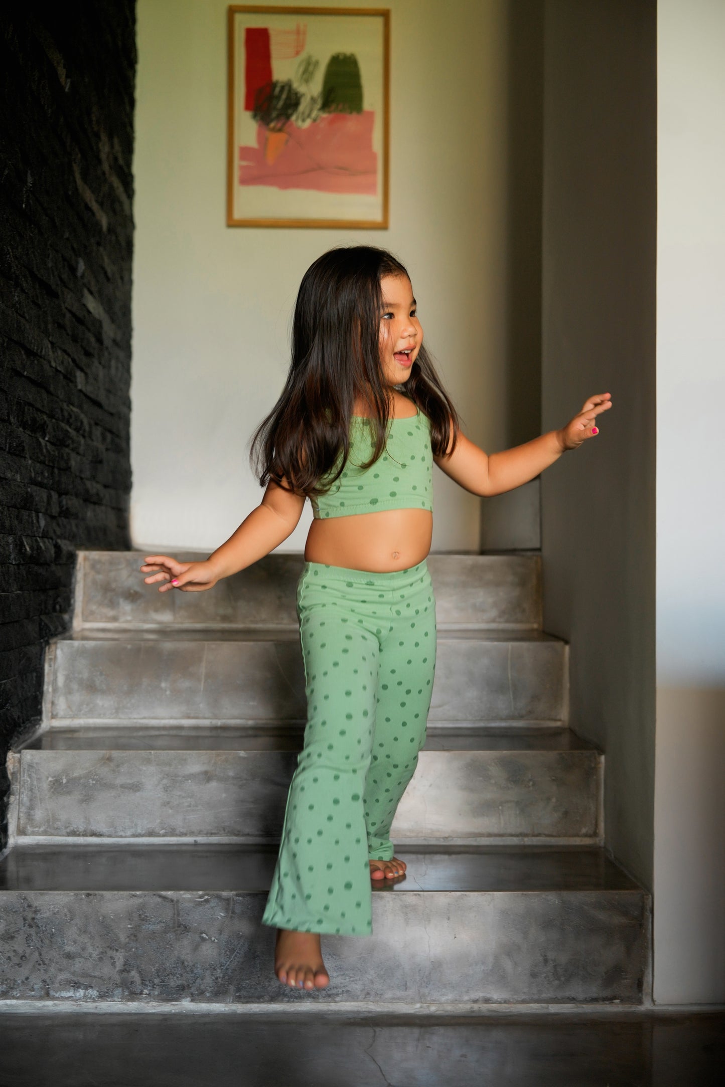 DAISY DOTS CROP TANK TOP GREEN - nikasgotsoul