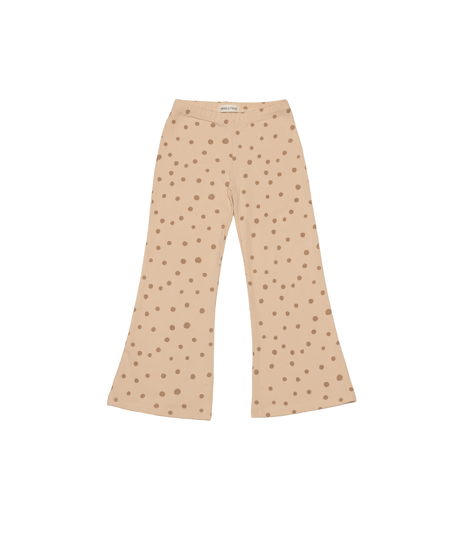 SUNNY DOTS FLARE PANTS BEIGE - nikasgotsoul