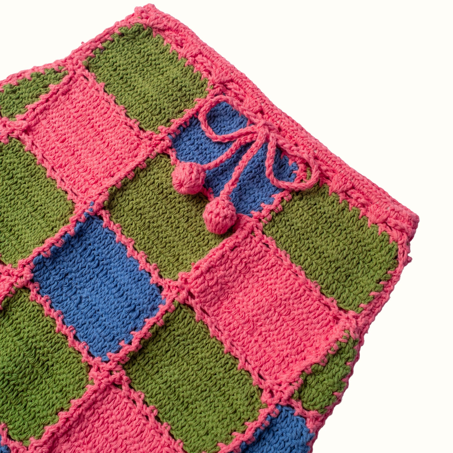 SUNFLOWER PATCH CROCHET SKIRT HANDMADE - PINK