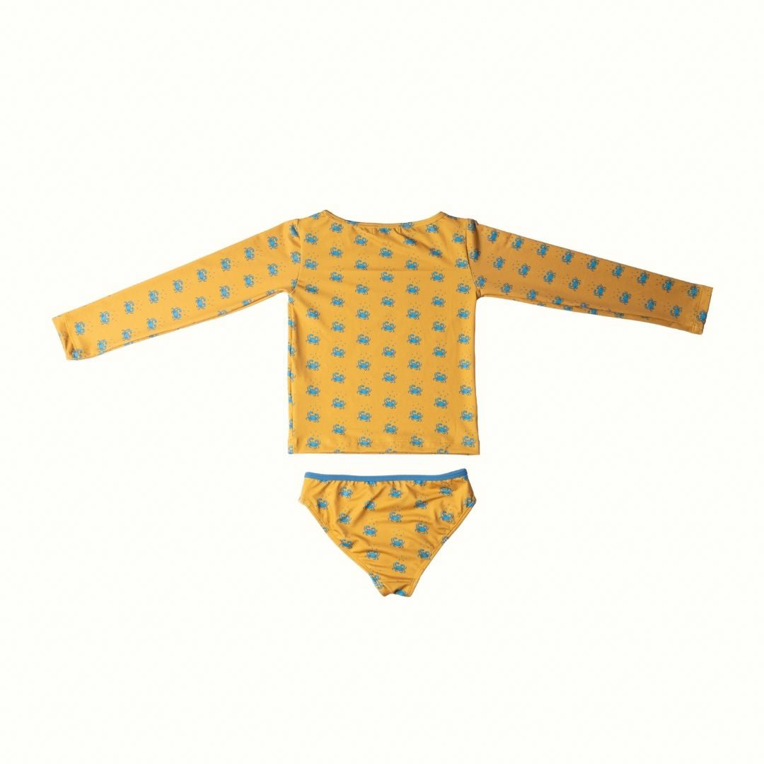 LULU CRAB LONG SLEEVES BIKINI SET - BISCUIT