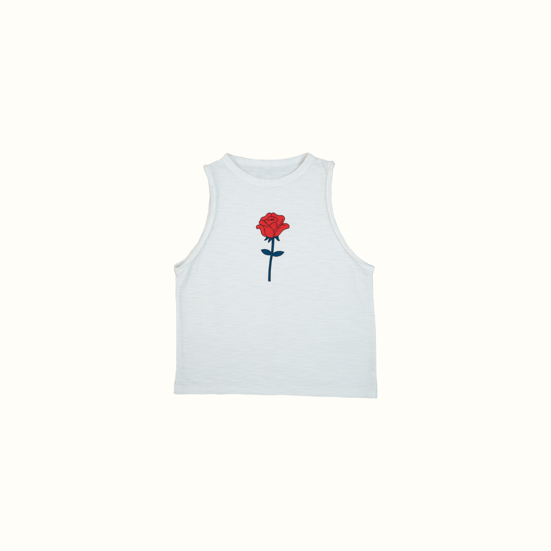 ROSE SLEEVELESS TOP - WHITE - nikasgotsoul