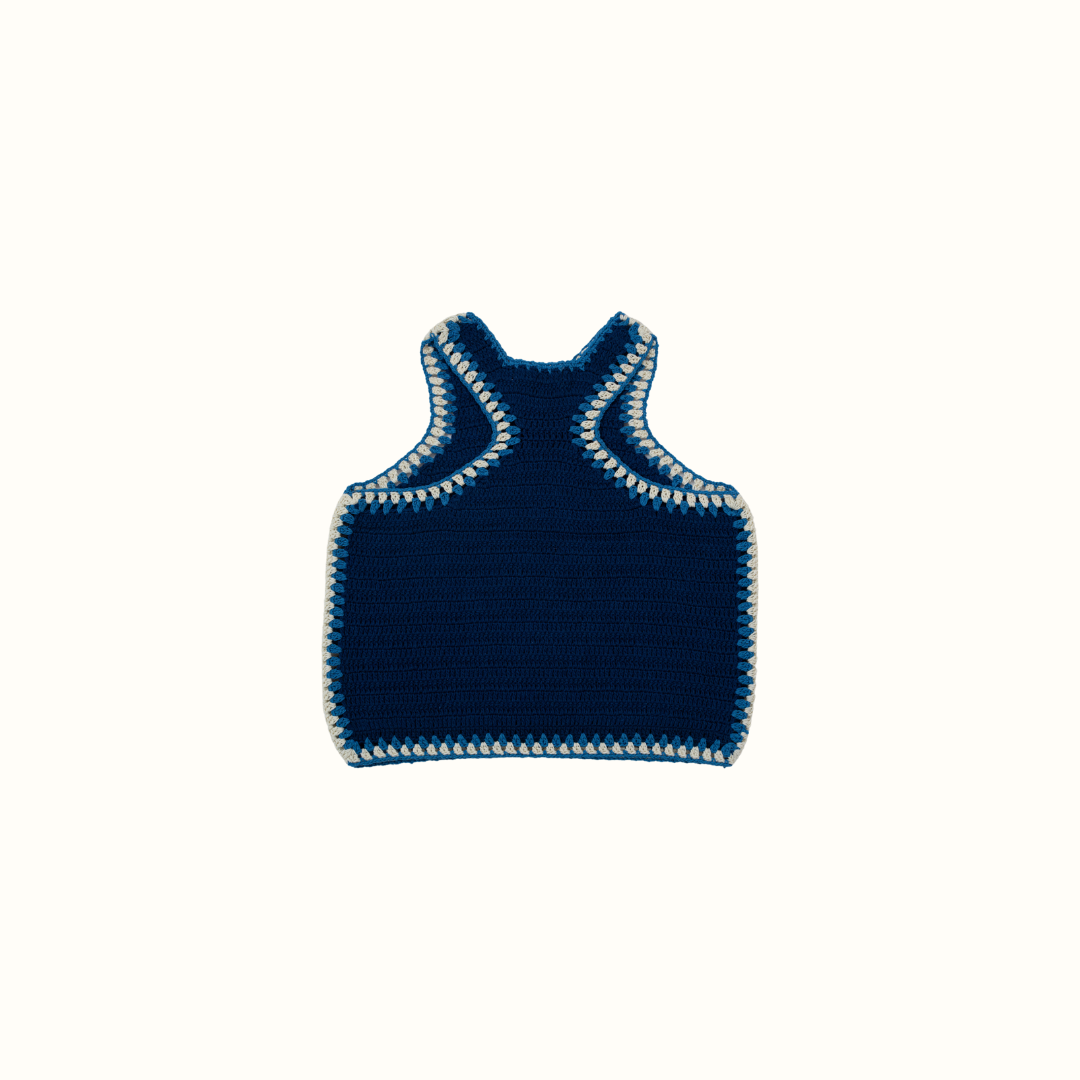 SANTI CROCHET RUNNING TOP HANDMADE - NAVY - nikasgotsoul
