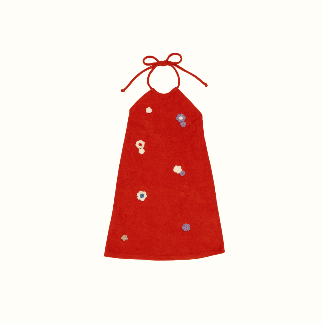 SUMMER PARTY TERRY FLOWER DRESS RED - nikasgotsoul