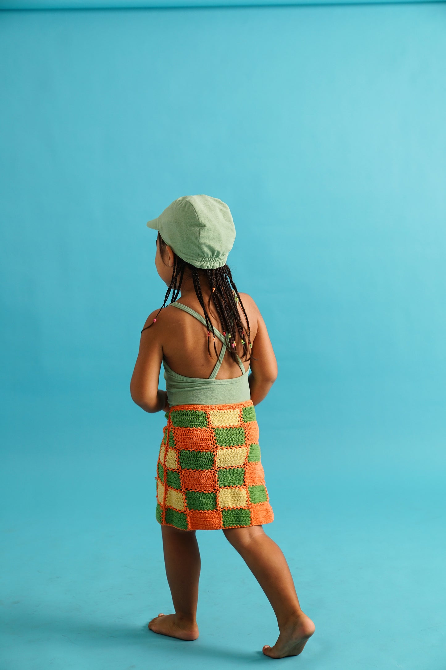 SUNFLOWER PATCH CROCHET SKIRT ORANGE - nikasgotsoul