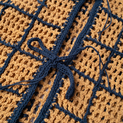 ALOHA CHECKER CROCHET VEST - BEIGE