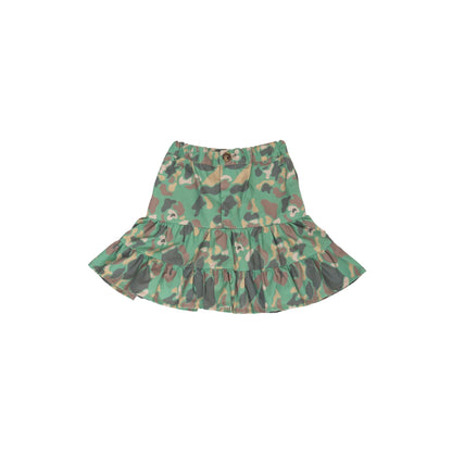 CAMO RUFFLED SKIRT - KHAKI GREEN - nikasgotsoul