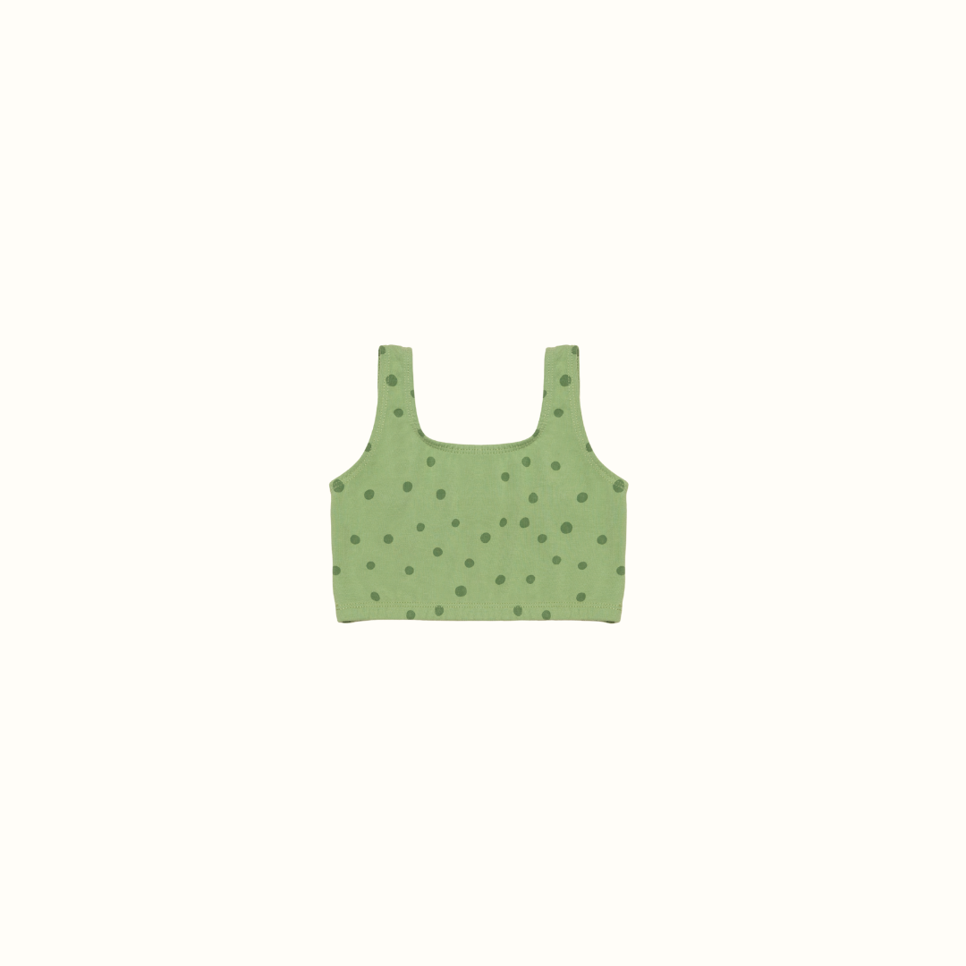 DAISY DOTS CROP TANK TOP GREEN - nikasgotsoul