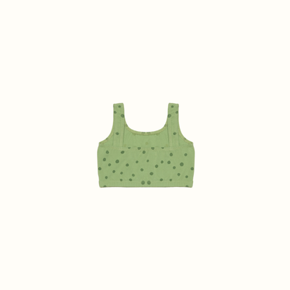 DAISY DOTS CROP TANK TOP GREEN - nikasgotsoul