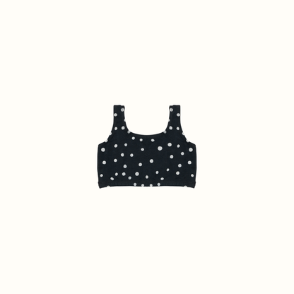 DAISY DOTS CROP TANK TOP NAVY - nikasgotsoul