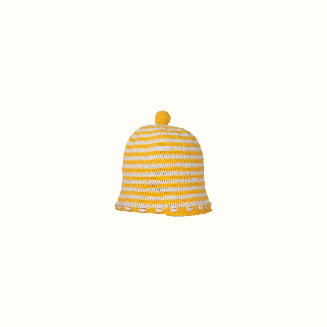 ELFIN SHELL CROCHET HAT YELLOW - nikasgotsoul