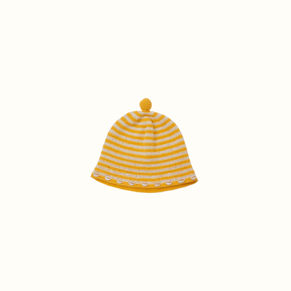 ELFIN SHELL CROCHET HAT YELLOW - nikasgotsoul