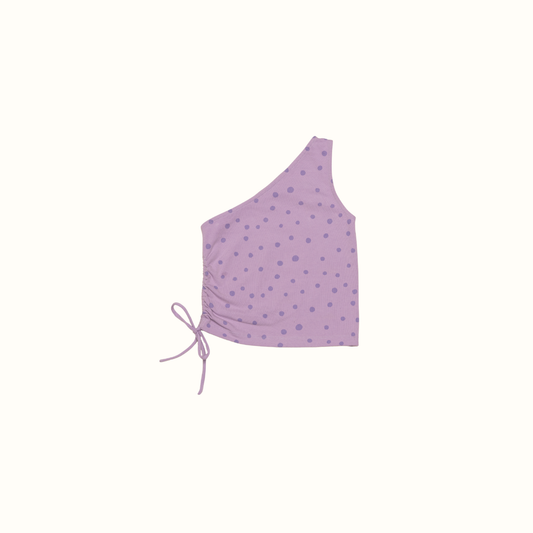 LILY ONE SHOULDER TOP DOT PURPLE - nikasgotsoul