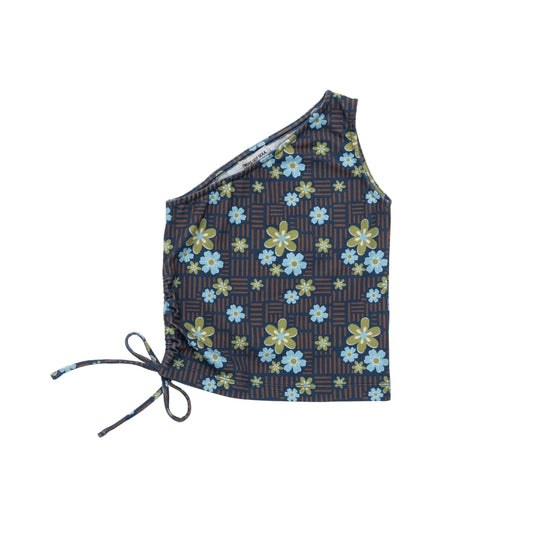 LILY RETRO ONE SHOULDER TOP - NAVY - nikasgotsoul