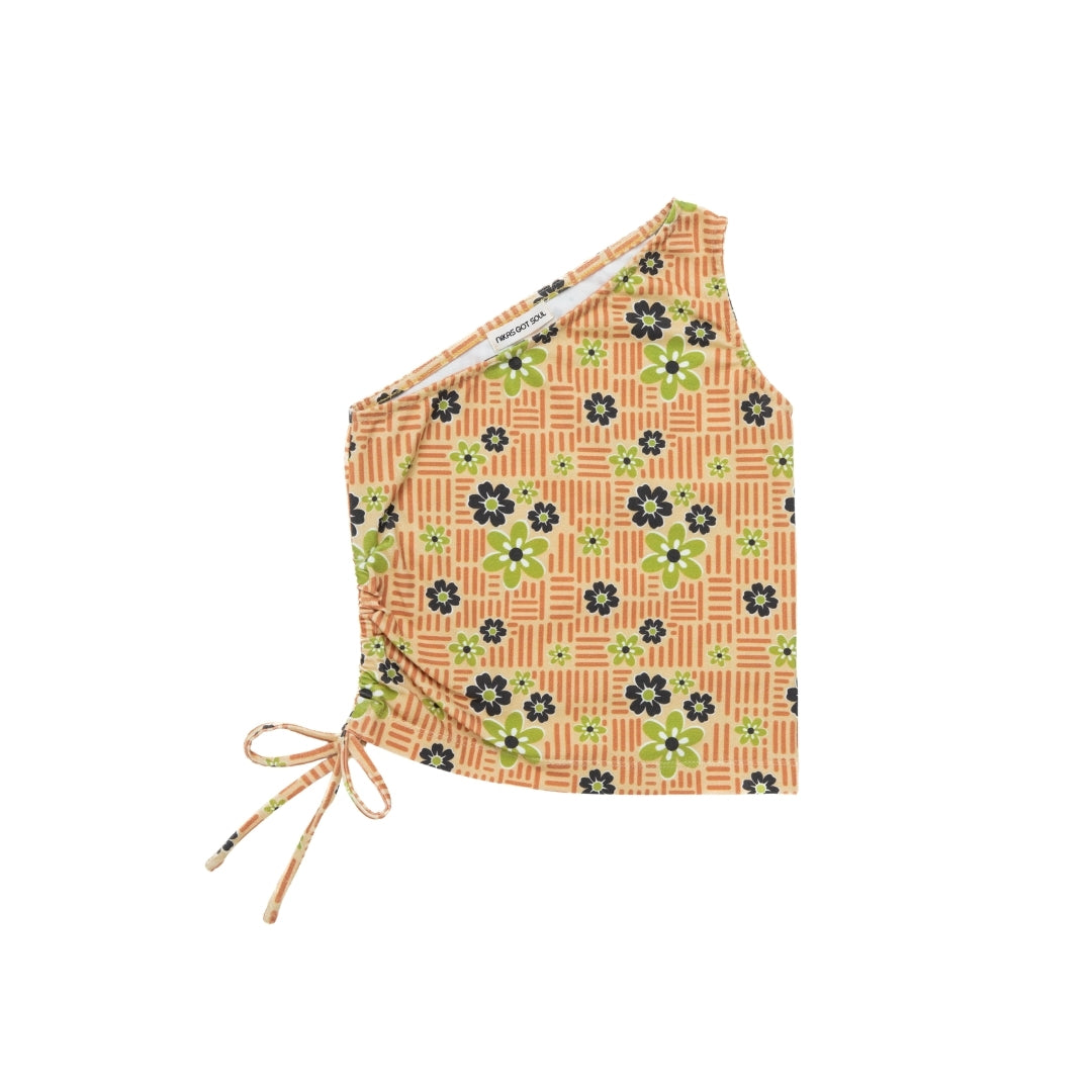 LILY RETRO ONE SHOULDER TOP - PASTEL ORANGE - nikasgotsoul