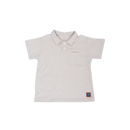 LUCAS POLO STRIPE TOP - LIGHT GREY - nikasgotsoul