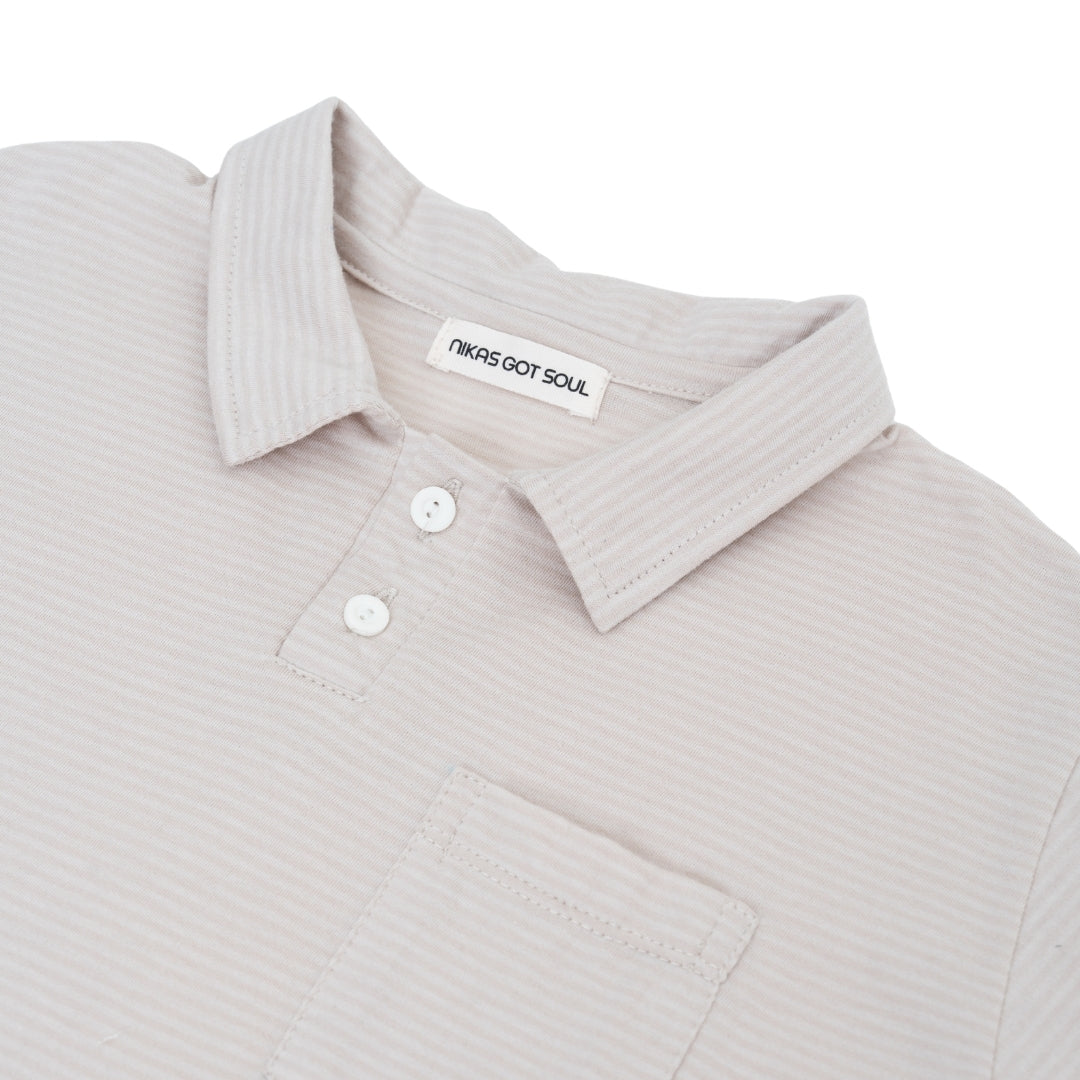 LUCAS POLO STRIPE TOP - LIGHT GREY - nikasgotsoul