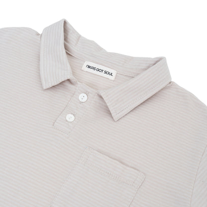 LUCAS POLO STRIPE TOP - LIGHT GREY - nikasgotsoul