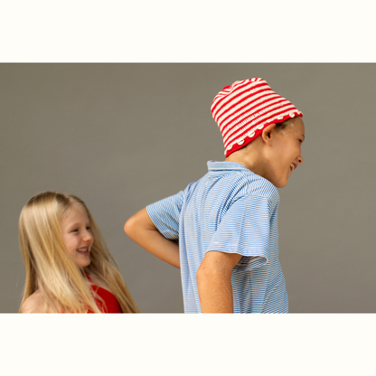 LUCAS POLO STRIPE TOP - STRIPED BLUE - nikasgotsoul