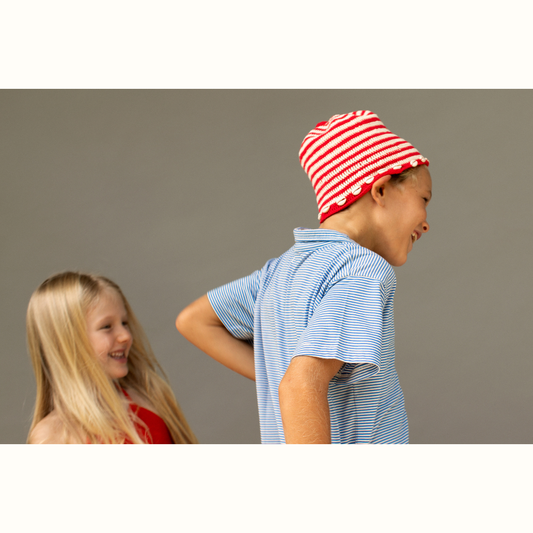 LUCAS POLO STRIPE TOP - STRIPED BLUE - nikasgotsoul