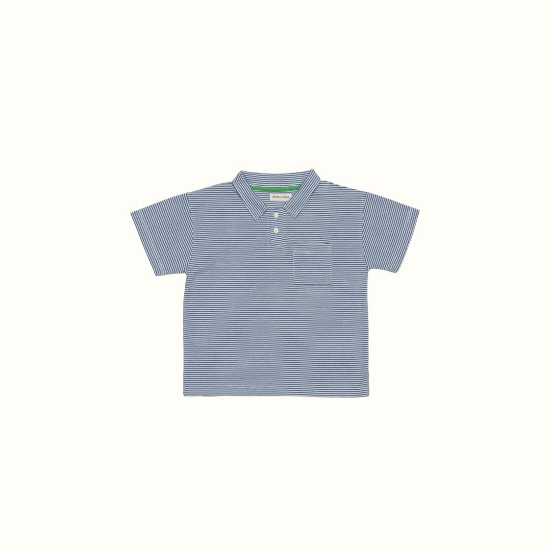 LUCAS POLO STRIPE TOP - STRIPED BLUE - nikasgotsoul
