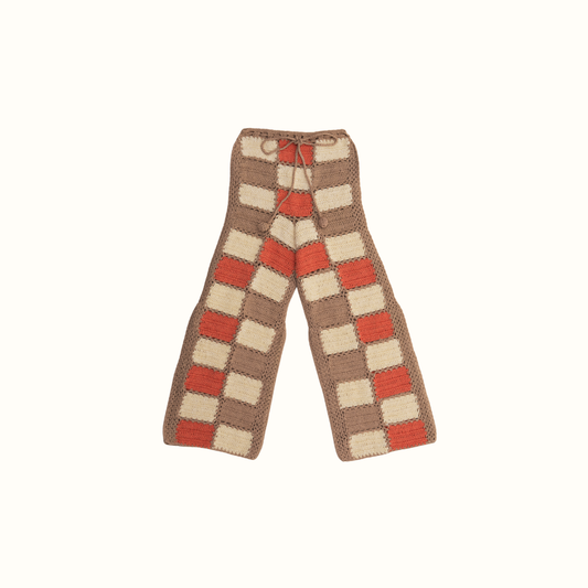 MAGIC PATCH CROCHET PANTS PEACH - nikasgotsoul