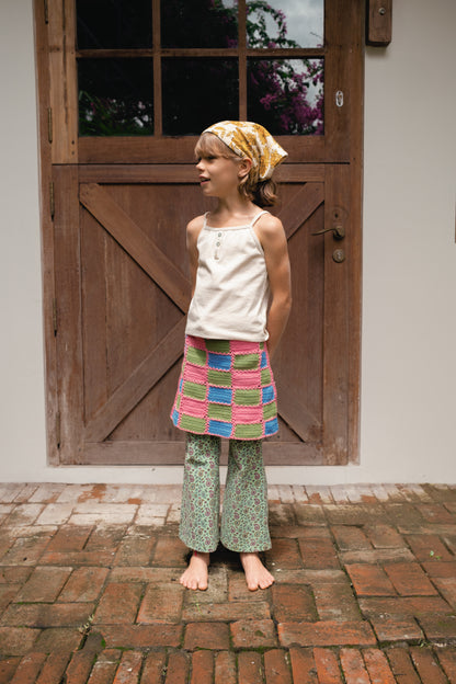 SUNNY PAISLEY FLARE PANTS - GREEN