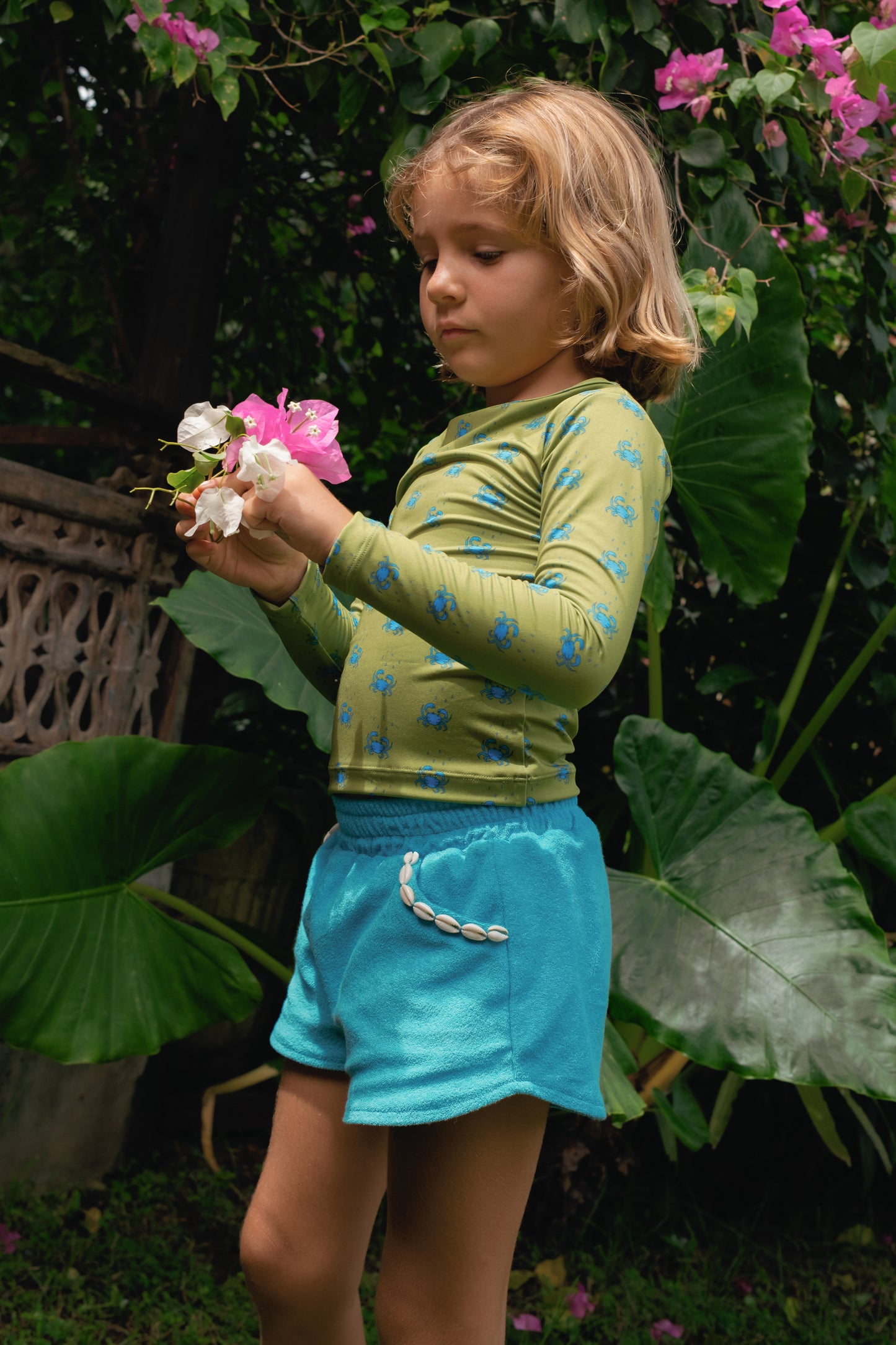 BAY POCKET SHELL SHORTS - OCEAN BLUE