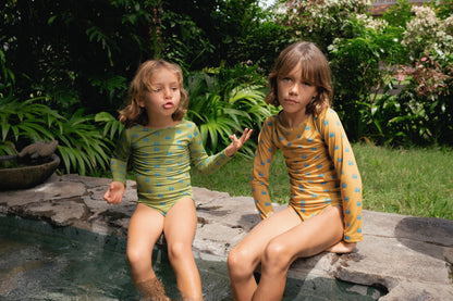 LULU CRAB LONG SLEEVES BIKINI SET - KHAKI