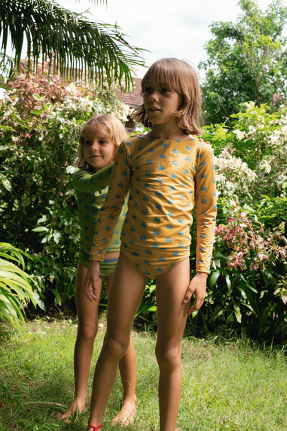 LULU CRAB LONG SLEEVES BIKINI SET - BISCUIT