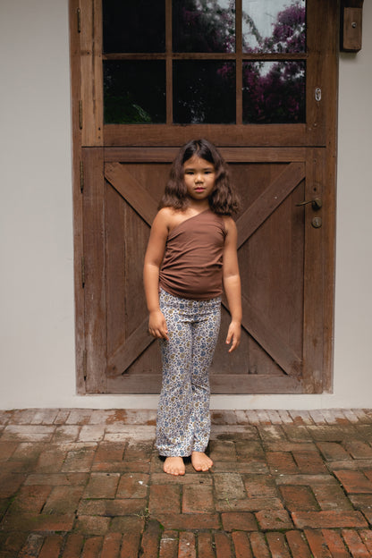 LILY ONE SHOULDER TOP - BROWN