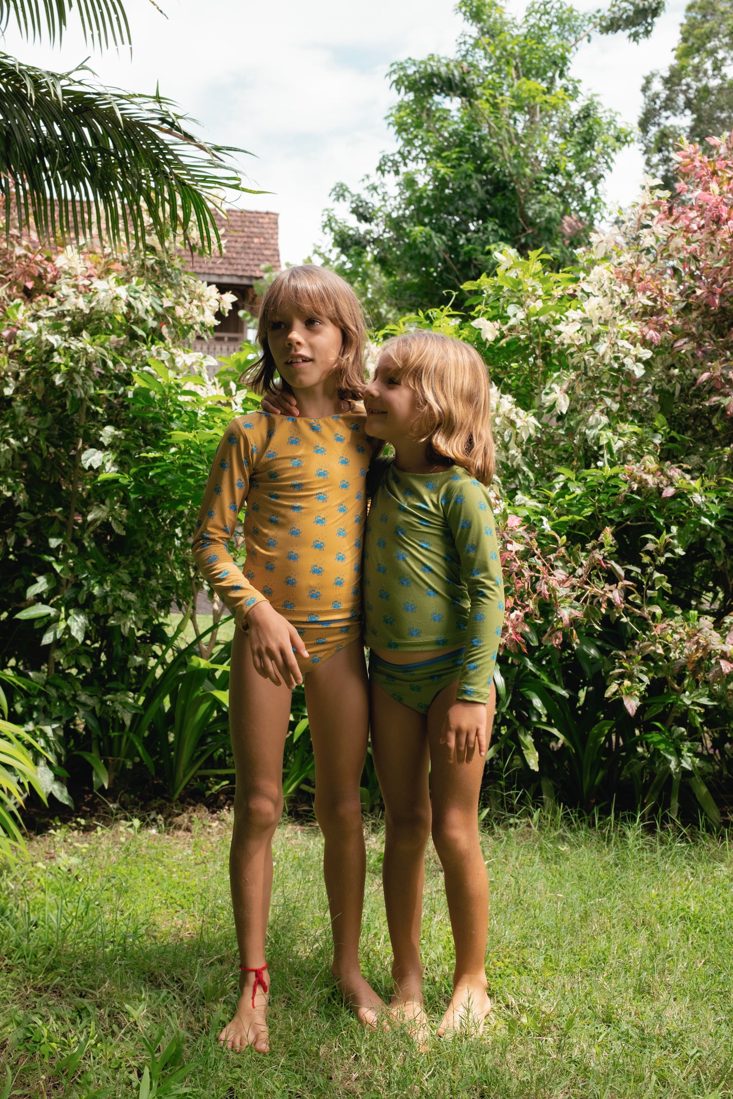 LULU CRAB LONG SLEEVES BIKINI SET - KHAKI