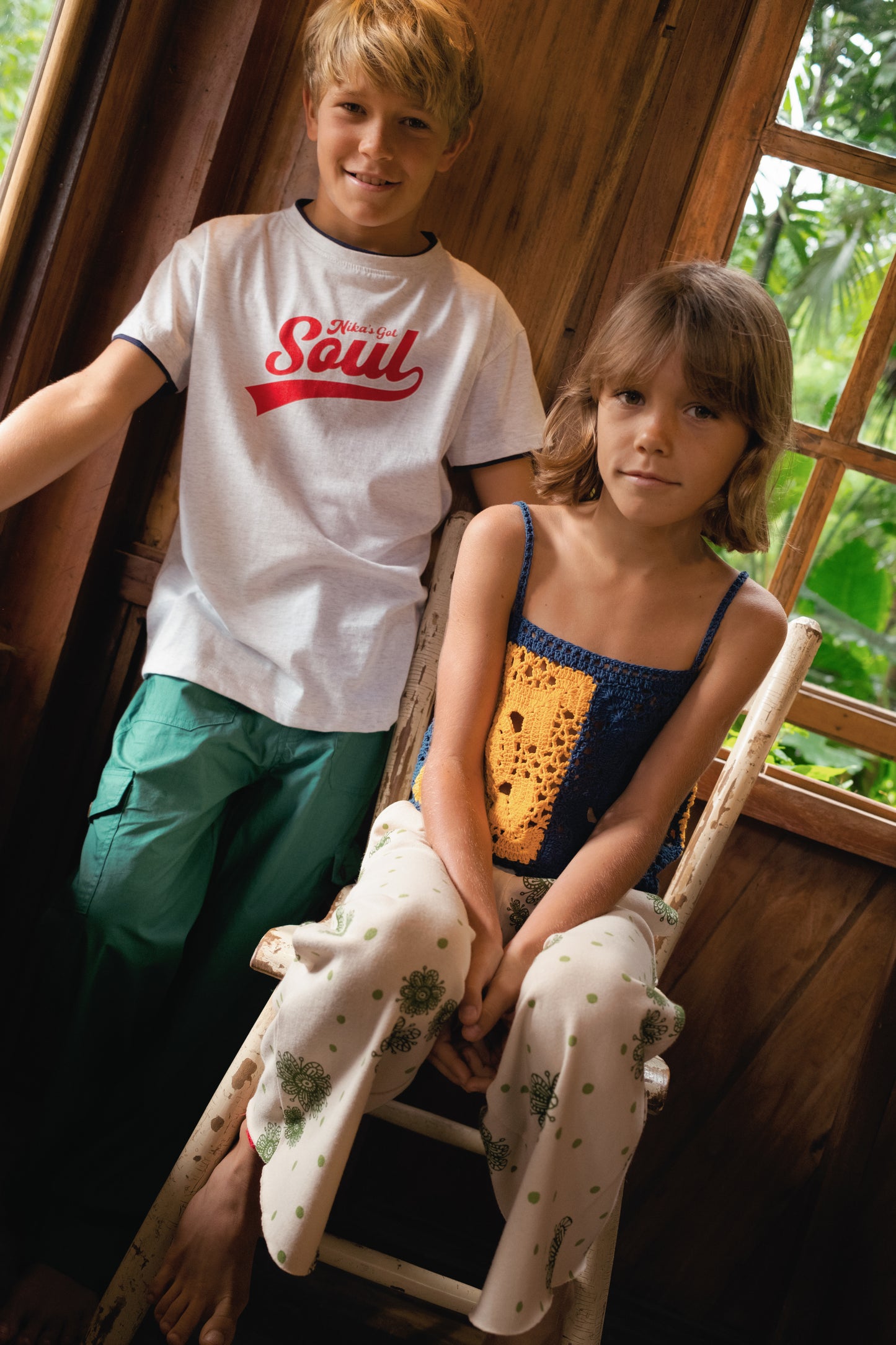 COCO TWIN CROCHET TUBE TOP - NAVY-YELLOW