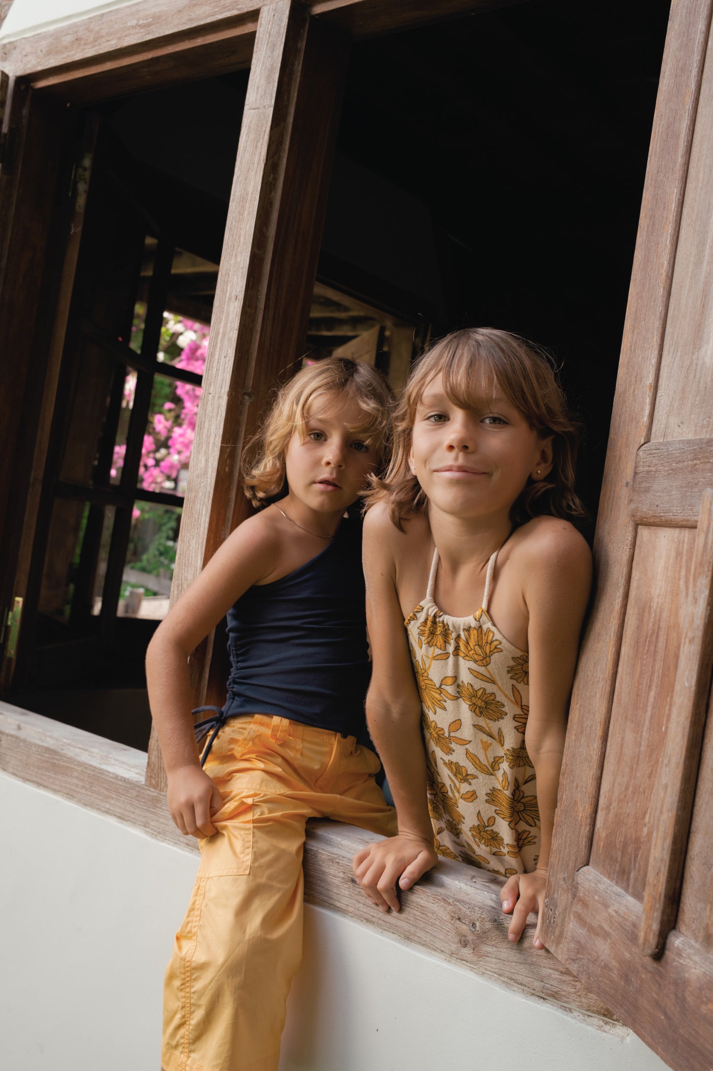 SUNFLOWER HALTER TERRY DRESS - IVORY