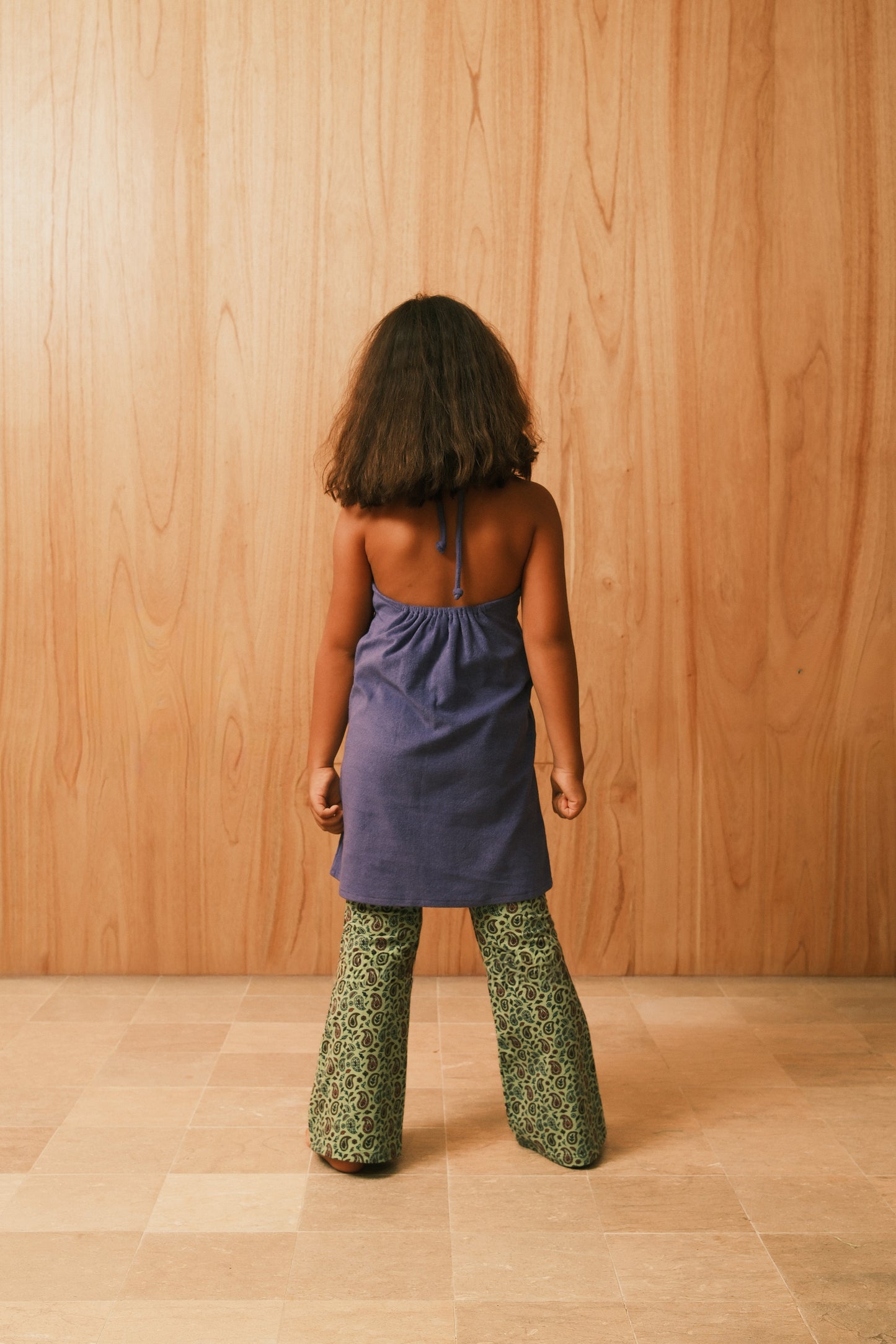 SUMMER PARTY HALTER TERRY FLOWER DRESS - PURPLE