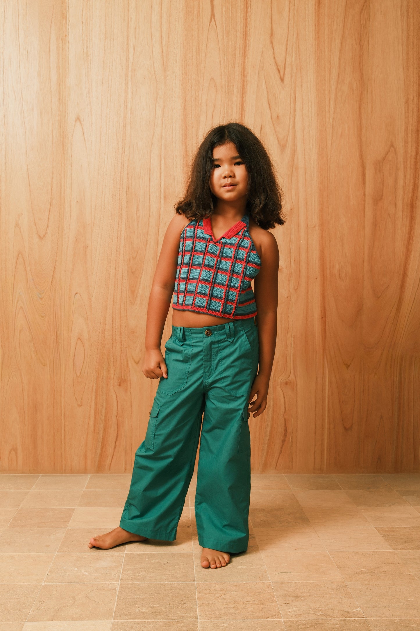 SUMMER BEACH CROCHET TOP HANDMADE - BLUE