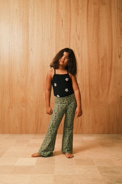 SUNNY PAISLEY FLARE PANTS - GREEN
