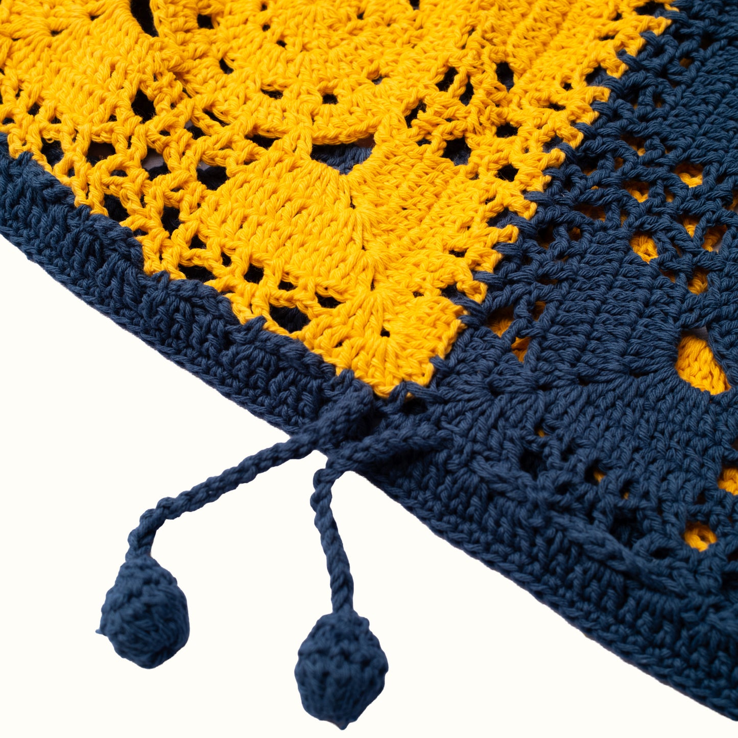 COCO TWIN CROCHET TUBE TOP - NAVY-YELLOW