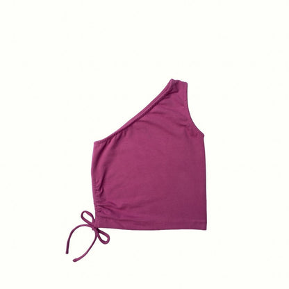LILY ONE SHOULDER TOP - VIOLET