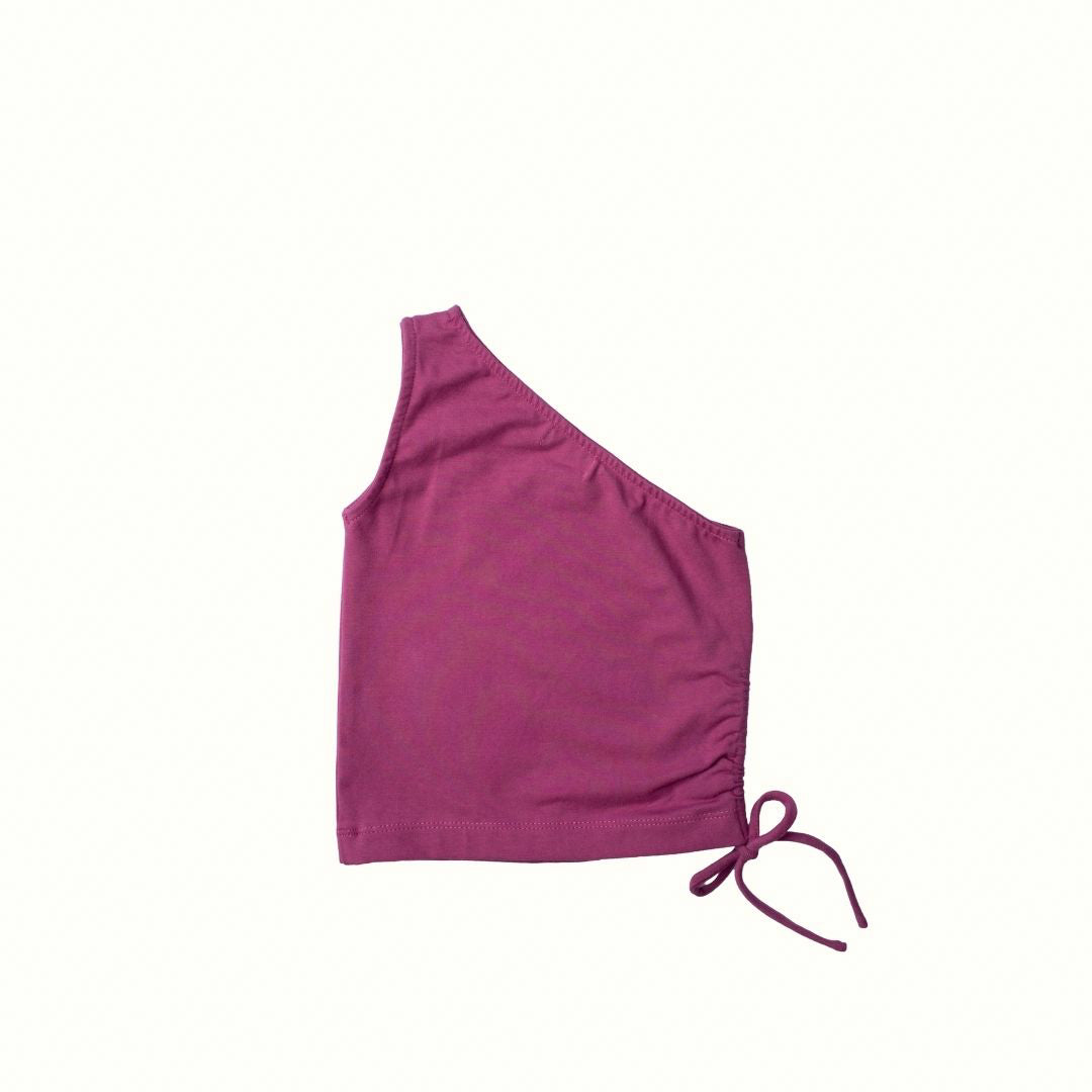 LILY ONE SHOULDER TOP - VIOLET