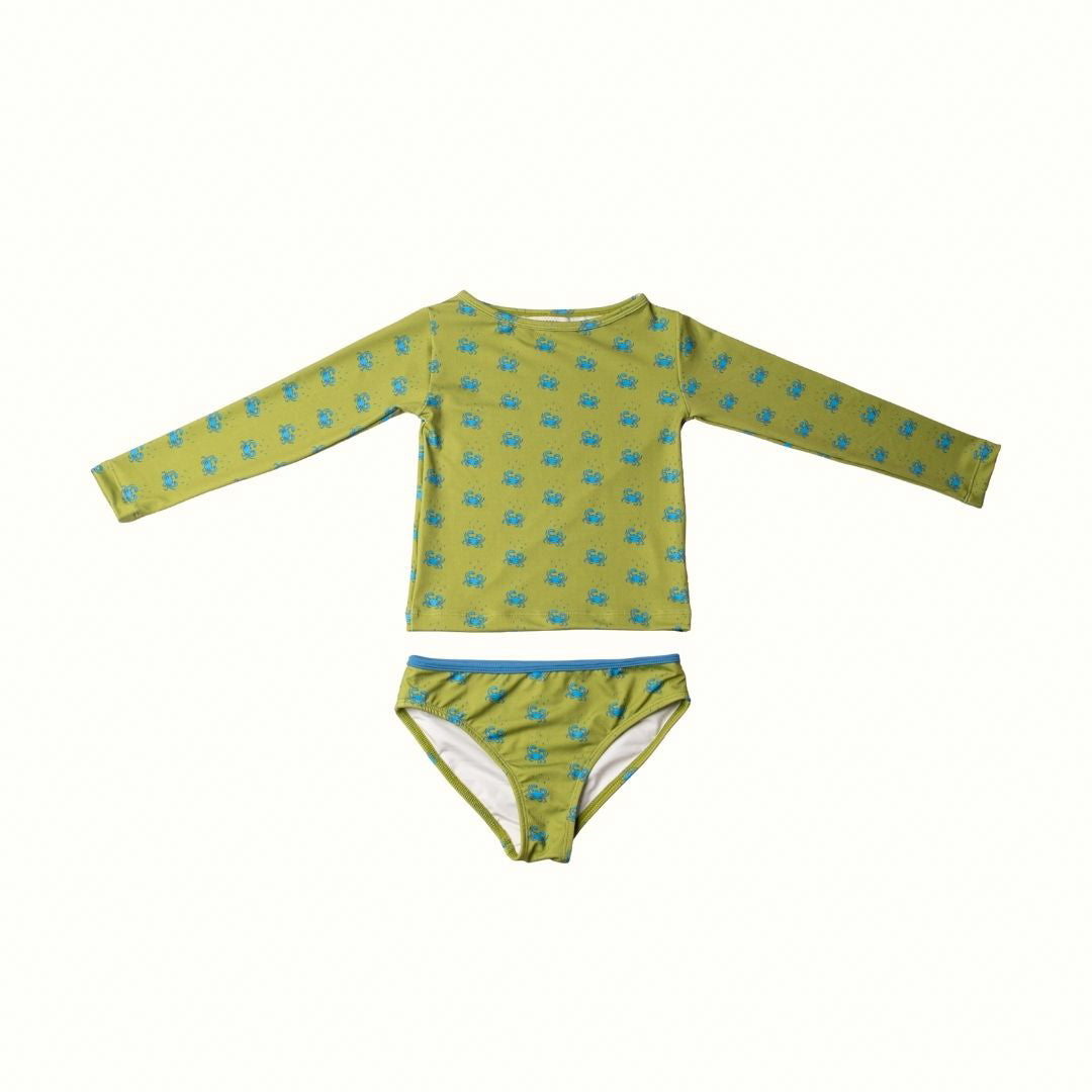 LULU CRAB LONG SLEEVES BIKINI SET - KHAKI
